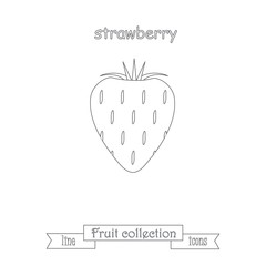 Line strawberry icon, fruit icon collection stock vector illustration