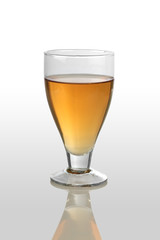 White Wine Glass on White Reflective Background
