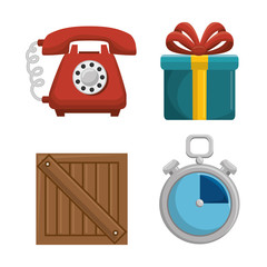 fast delivery set icons vector illustration design