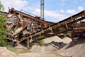 Fototapeta premium Old stone crushing plant. Gravel mill