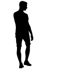 Black silhouettes man on white background. Vector illustration