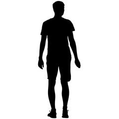 Black silhouettes man on white background. Vector illustration