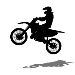 Fototapeta na wymiar Silhouettes Rider participates motocross championship. Vector illustration