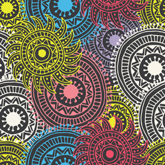 Vector abstract hand drawn  background. Zentangle style seamless pattern.