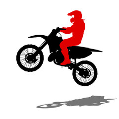 Plakat Silhouettes Rider participates motocross championship. Vector illustration