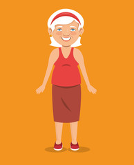 old woman character avatar icon vector illustration design