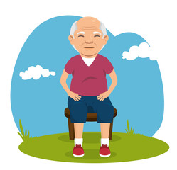 Fototapeta premium grandfather with sport clothing vector illustration design