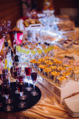 Beautifully decorated party setting with gourmet desserts catering,
