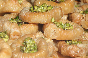 Dulces libaneses con pistacho