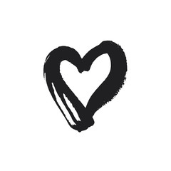 Valentines black heart symbol