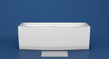 Modern bathtub isolated on blue background - 133562037