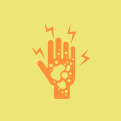 Dermatological effects on hand, various symptoms of Malaria on the human