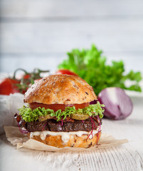 Tasty home made burgers