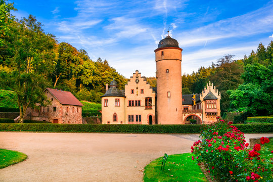 Beautiful romantic castle Mespelbrunn in Germany