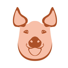  pig head  vector illustration Flat style