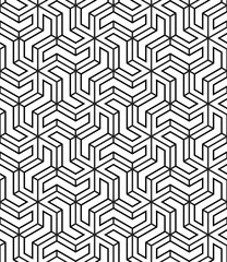 Vector seamless pattern. Modern stylish texture. Monochrome geometric pattern with hexagonal tiles.
