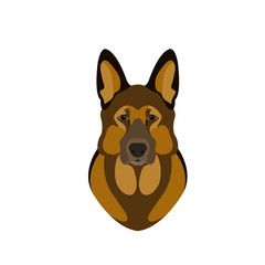 Shepherd head  dog vector illustration style Flat