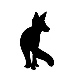 Fox vector illustration  black silhouette