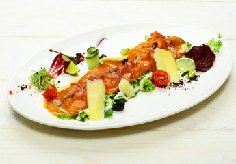 Delicious red fish or salmon