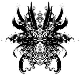 long-haired Valkyrie in a beautiful helmet