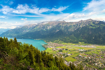 Fototapeta na wymiar Panoramic view of Interlaken