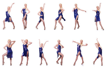 Obraz premium Woman dancing isolated on the white