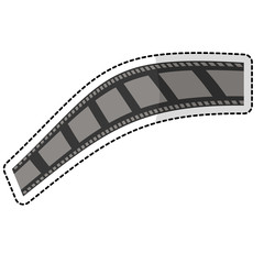 filmstrip movie or video related icon image sticker vector illustration design 