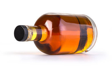 Full whiskey bottle isolated