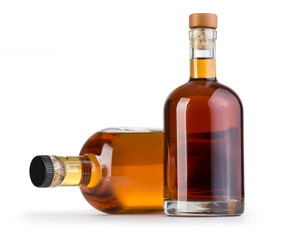 Full whiskey bottle isolated