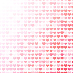 Abstract background with a lot of pink and red hearts.