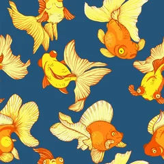 Wallpaper murals Gold fish goldfish, seamless pattern