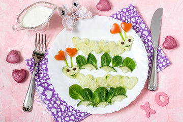 Creative breakfast for Valentines Day