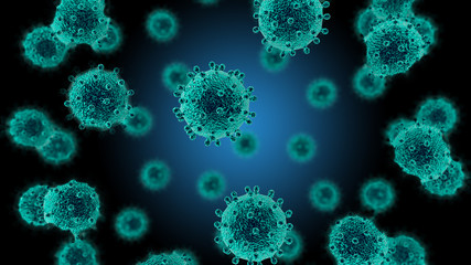 Bacteria virus 3D render