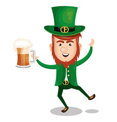 saint patrick day leprechaun character vector illustration design