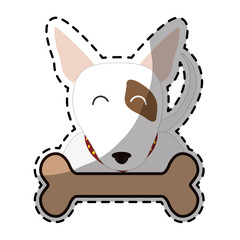 bull terrier dog breed emblem icon image sticker vector illustration design 
