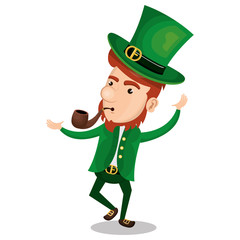 saint patrick day leprechaun character vector illustration design