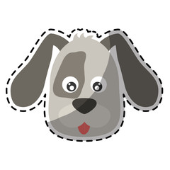 pedigree dog breed icon image sticker  vector illustration design 