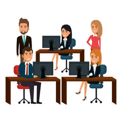 bussiness people working icon vector illustration design