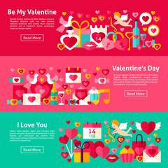 Happy Valentine Day Web Banners