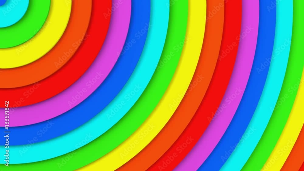 Poster rainbow concentric circles. seamless loop smooth 3d animation. abstract background 4k uhd (3840x2160