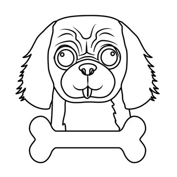 dog breed icon image simple black line vector illustration design 