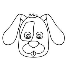 dog face icon over white background. vector illustration