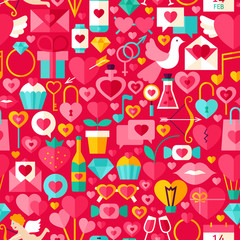 Valentine Day Red Seamless Pattern