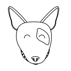dog face icon over white background. vector illustration