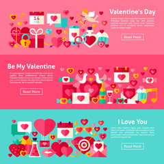 Valentine Day Web Horizontal Banners