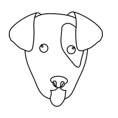 dog face icon over white background. vector illustration