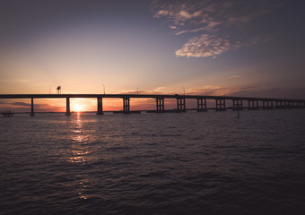 Fototapeta na wymiar Sunset on the Calloosahatchee river in SW Florida