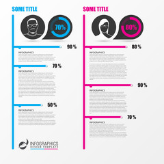 Infographic template. Business concept with 2 people. Vector