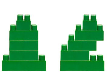 Green colorful plastic blocks
