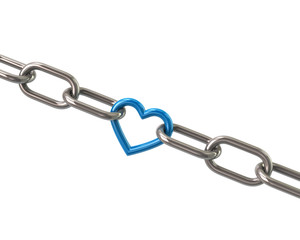 Chain with blue heart link